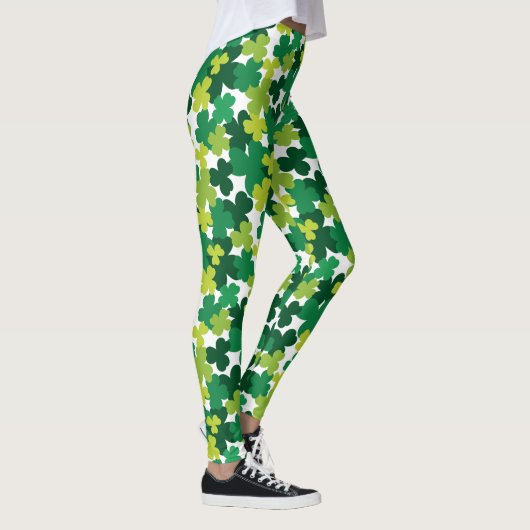 St. Patrick's Day Shamrock Pattern Leggings (Rechts)
