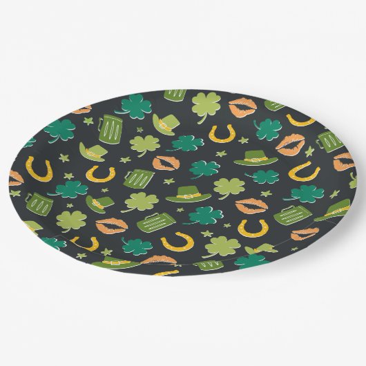 St. Patrick's Day Shamrock Pattern Papieren Bordje (Gekanteld)