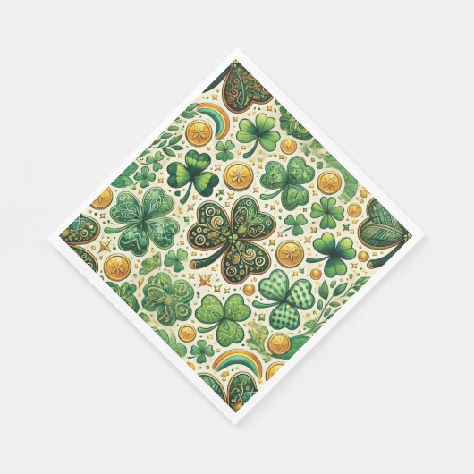 St. Patrick's Day Shamrock Pattern Servet (Hoek)