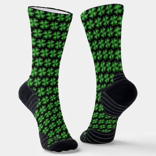 St Patrick's Day Shamrock Pattern Sokken (Gebogen)