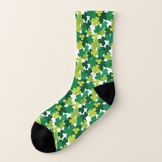 St. Patrick's Day Shamrock Pattern Sokken (Links - buitenkant)