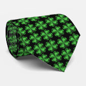 St.Patrick's Day Shamrock Pattern Stropdas (Opgerold)