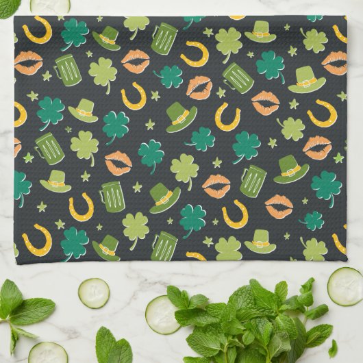 St. Patrick's Day Shamrock Pattern Theedoek (Gevouwen)
