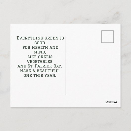 St. Patrick's Day  Shamrock personaliseert Briefkaart (Achterkant)