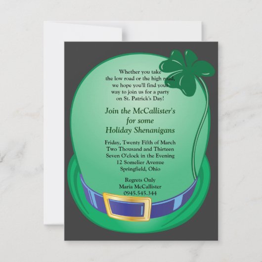 St. Patrick's Day Shamrock Pet Party Invitation Kaart (Voorkant)