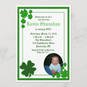 St. Patrick's Day Shamrock *PHOTO* Birthday 5x7 Kaart
