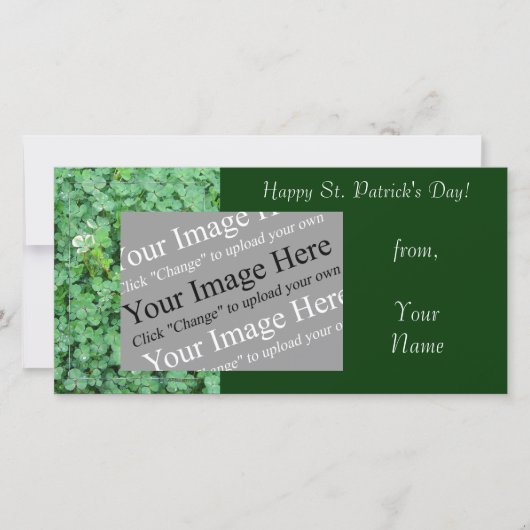 St. Patrick's Day Shamrock Photo Card Sjabloon (Voorkant)