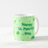 St. Patrick's Day Shamrock Pot met Goud Zwarte Kat Koffiemok (Voorkant rechts)