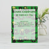 St. Patricks Day Shamrock Pot of Gold Green Beer Kaart (Staand voorkant)