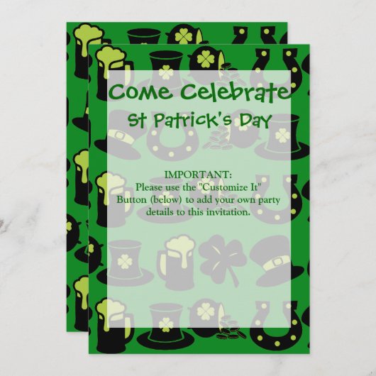 St. Patricks Day Shamrock Pot of Gold Green Beer Kaart (Voorkant / Achterkant)