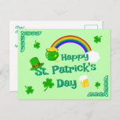 St. Patrick's Day Shamrock Pot van Gouden Keltisch Briefkaart (Voorkant / Achterkant)