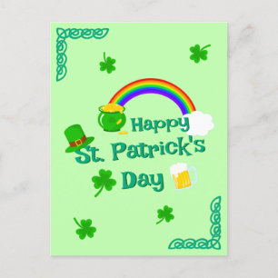 St. Patrick's Day Shamrock Pot van Gouden Keltisch Briefkaart