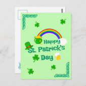 St. Patrick's Day Shamrock Pot van Gouden Keltisch Briefkaart (Voorkant / Achterkant)