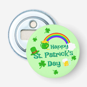 St. Patrick's Day Shamrock Pot van Gouden Keltisch Button Flesopener