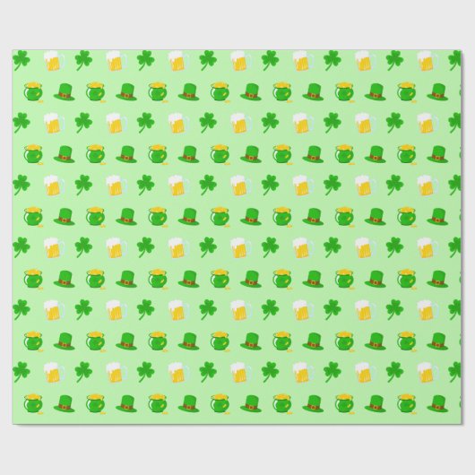 St. Patrick's Day Shamrock Pot van Gouden Keltisch Cadeaupapier (Vlak)