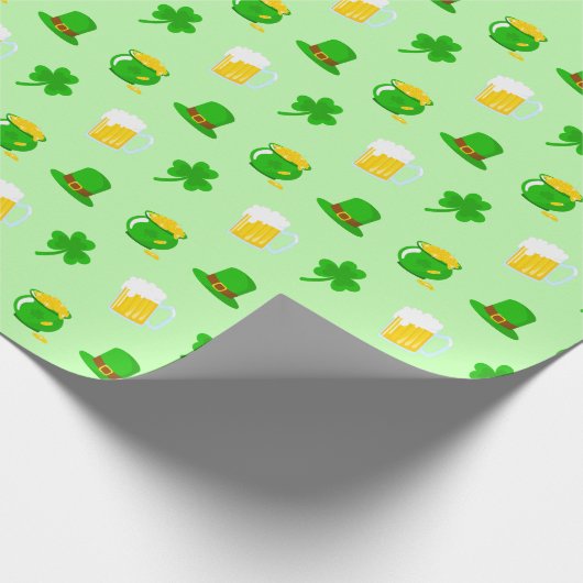 St. Patrick's Day Shamrock Pot van Gouden Keltisch Cadeaupapier (Hoek)