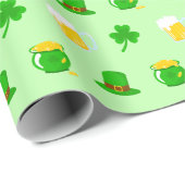 St. Patrick's Day Shamrock Pot van Gouden Keltisch Cadeaupapier (Rol Hoek)