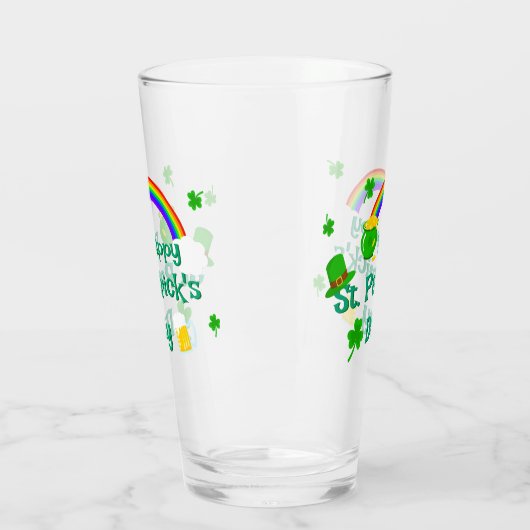 St. Patrick's Day Shamrock Pot van Gouden Keltisch Glas (Links)