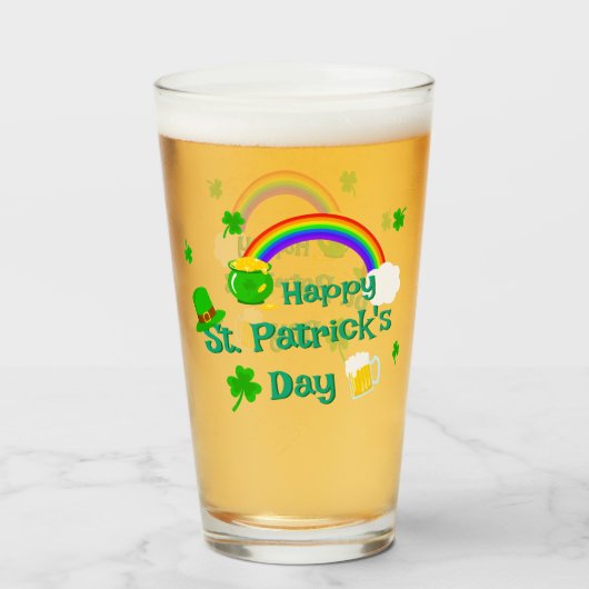 St. Patrick's Day Shamrock Pot van Gouden Keltisch Glas (Voorkant gevuld)