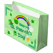 St. Patrick's Day Shamrock Pot van Gouden Keltisch Groot Cadeauzakje (Voorkant Gekanteld)