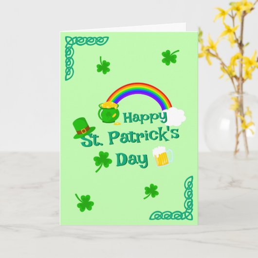 St. Patrick's Day Shamrock Pot van Gouden Keltisch Kaart (Gele Bloem)
