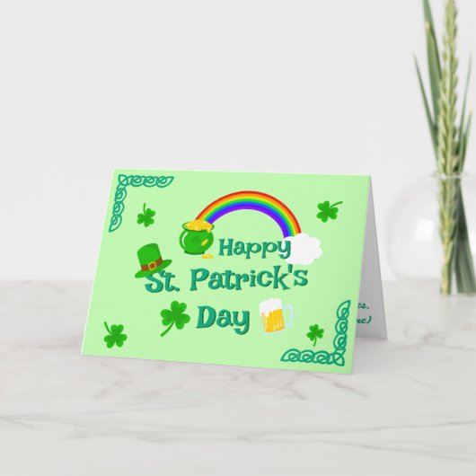St. Patrick's Day Shamrock Pot van Gouden Keltisch Kaart (Voorkant)