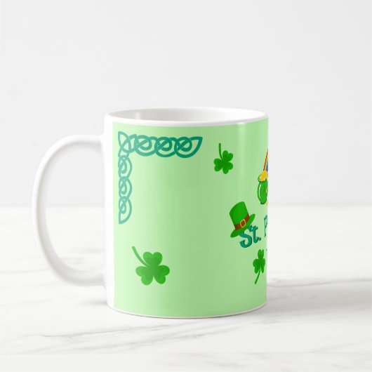 St. Patrick's Day Shamrock Pot van Gouden Keltisch Koffiemok (Links)