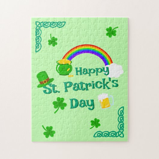 St. Patrick's Day Shamrock Pot van Gouden Keltisch Legpuzzel (Verticaal)