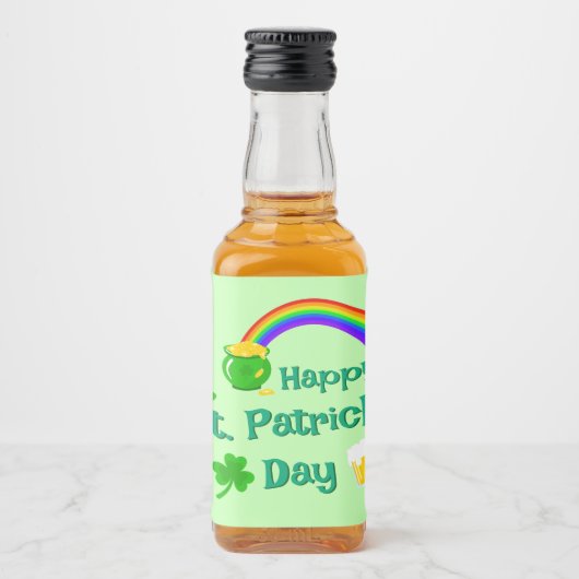 St. Patrick's Day Shamrock Pot van Gouden Keltisch Likeurfles Etiket (Voorkant)