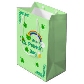 St. Patrick's Day Shamrock Pot van Gouden Keltisch Medium Cadeauzakje (Achterkant Gekanteld)
