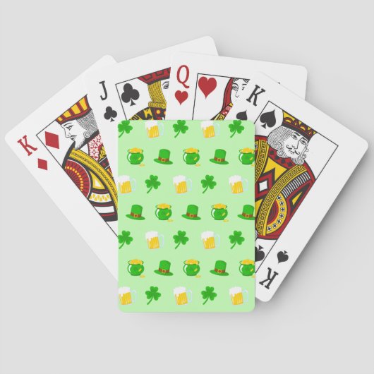 St. Patrick's Day Shamrock Pot van Gouden Keltisch Pokerkaarten (Achterkant)