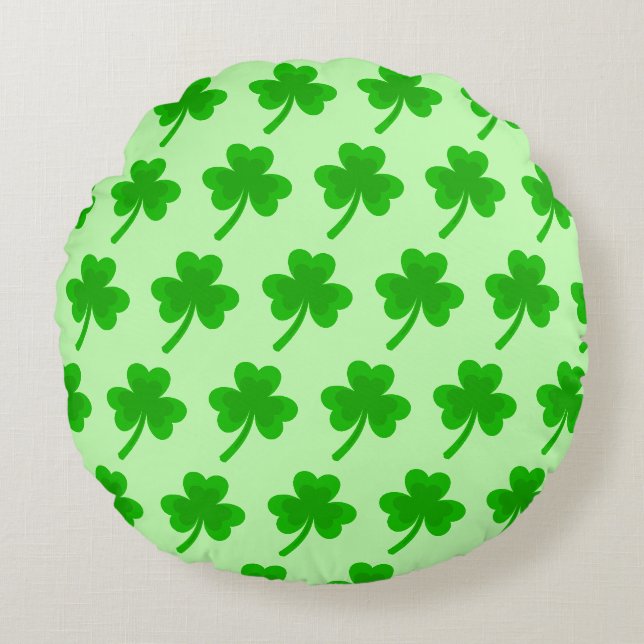 St. Patrick's Day Shamrock Pot van Gouden Keltisch Rond Kussen (Voorkant)