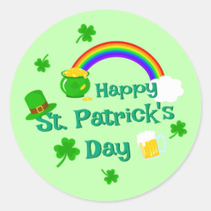 St. Patrick's Day Shamrock Pot van Gouden Keltisch Ronde Sticker