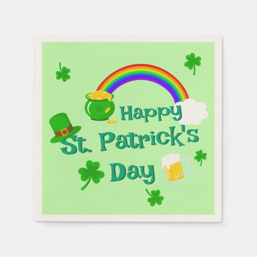 St. Patrick's Day Shamrock Pot van Gouden Keltisch Servet (Voorkant)