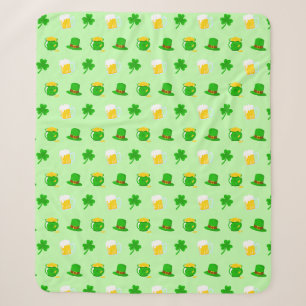 St. Patrick's Day Shamrock Pot van Gouden Keltisch Sherpa Deken