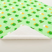 St. Patrick's Day Shamrock Pot van Gouden Keltisch Sherpa Deken (3/4)
