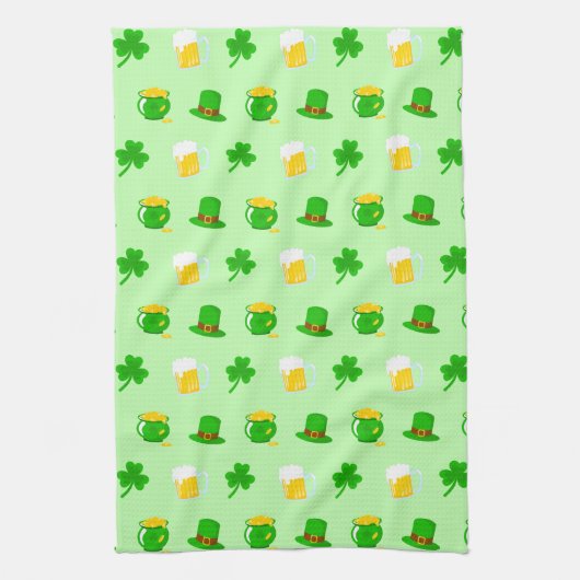 St. Patrick's Day Shamrock Pot van Gouden Keltisch Theedoek (Verticaal)