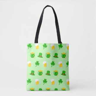 St. Patrick's Day Shamrock Pot van Gouden Keltisch Tote Bag