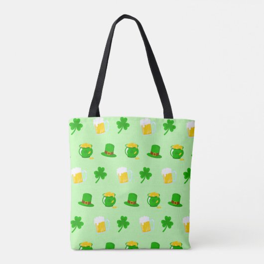 St. Patrick's Day Shamrock Pot van Gouden Keltisch Tote Bag (Achterkant)