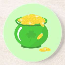 St. Patrick's Day Shamrock Pot van Gouden Keltisch Zandsteen Onderzetter