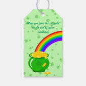 St. Patrick's Day Shamrock Pot van Gouden Zwarte K Cadeaulabel (Achterkant)