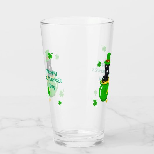 St. Patrick's Day Shamrock Pot van Gouden Zwarte K Glas (Links)