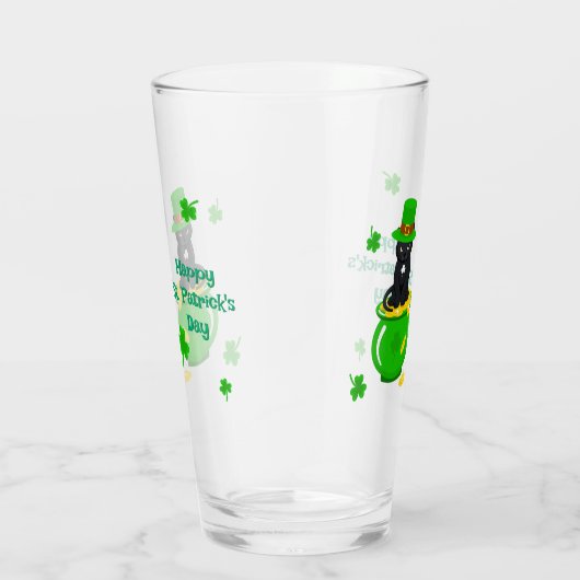 St. Patrick's Day Shamrock Pot van Gouden Zwarte K Glas (Rechts)