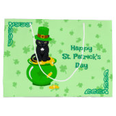 St. Patrick's Day Shamrock Pot van Gouden Zwarte K Groot Cadeauzakje (Achterkant)