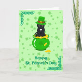St. Patrick's Day Shamrock Pot van Gouden Zwarte K Kaart (Voorkant)