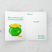 St. Patrick's Day Shamrock Pot van Gouden Zwarte K Kaart (Binnen)