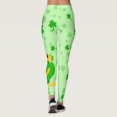 St. Patrick's Day Shamrock Pot van Gouden Zwarte K Leggings (Achterkant)