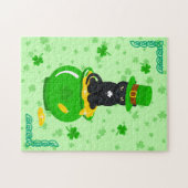 St. Patrick's Day Shamrock Pot van Gouden Zwarte K Legpuzzel (Horizontaal)