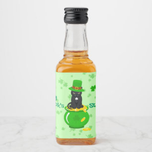 St. Patrick's Day Shamrock Pot van Gouden Zwarte K Likeurfles Etiket