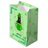 St. Patrick's Day Shamrock Pot van Gouden Zwarte K Medium Cadeauzakje (Voorkant Gekanteld)